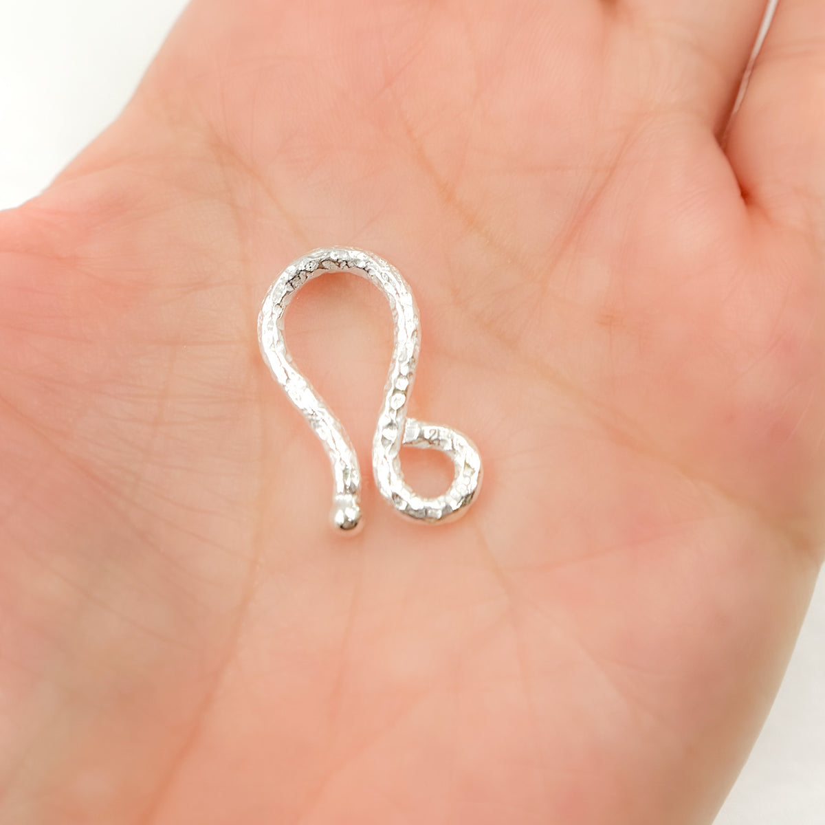 22MM White Sterling Silver Hook Clasp