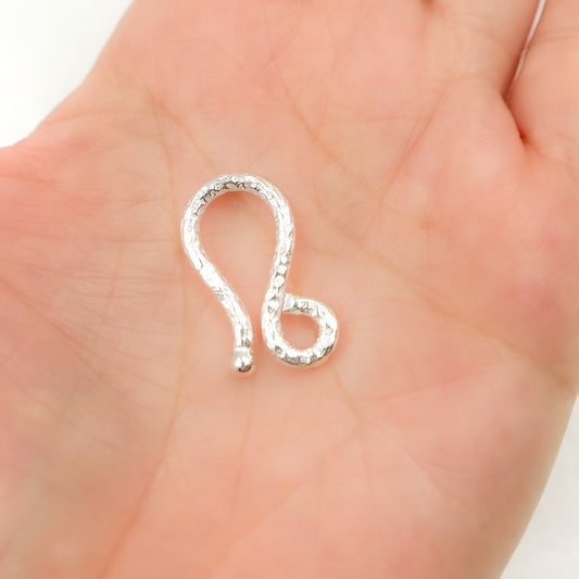 22MM White Sterling Silver Hook Clasp