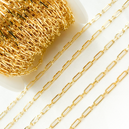 Gold Plated 925 Sterling Silver Short & Long Oval Link Chain. 