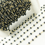 Load image into Gallery viewer, BSP40. Black Spinel Gold Plated Wire Chain