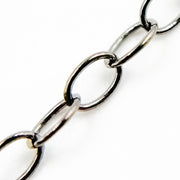 Sterling Silver Black Rhodium Smooth Cable Chain