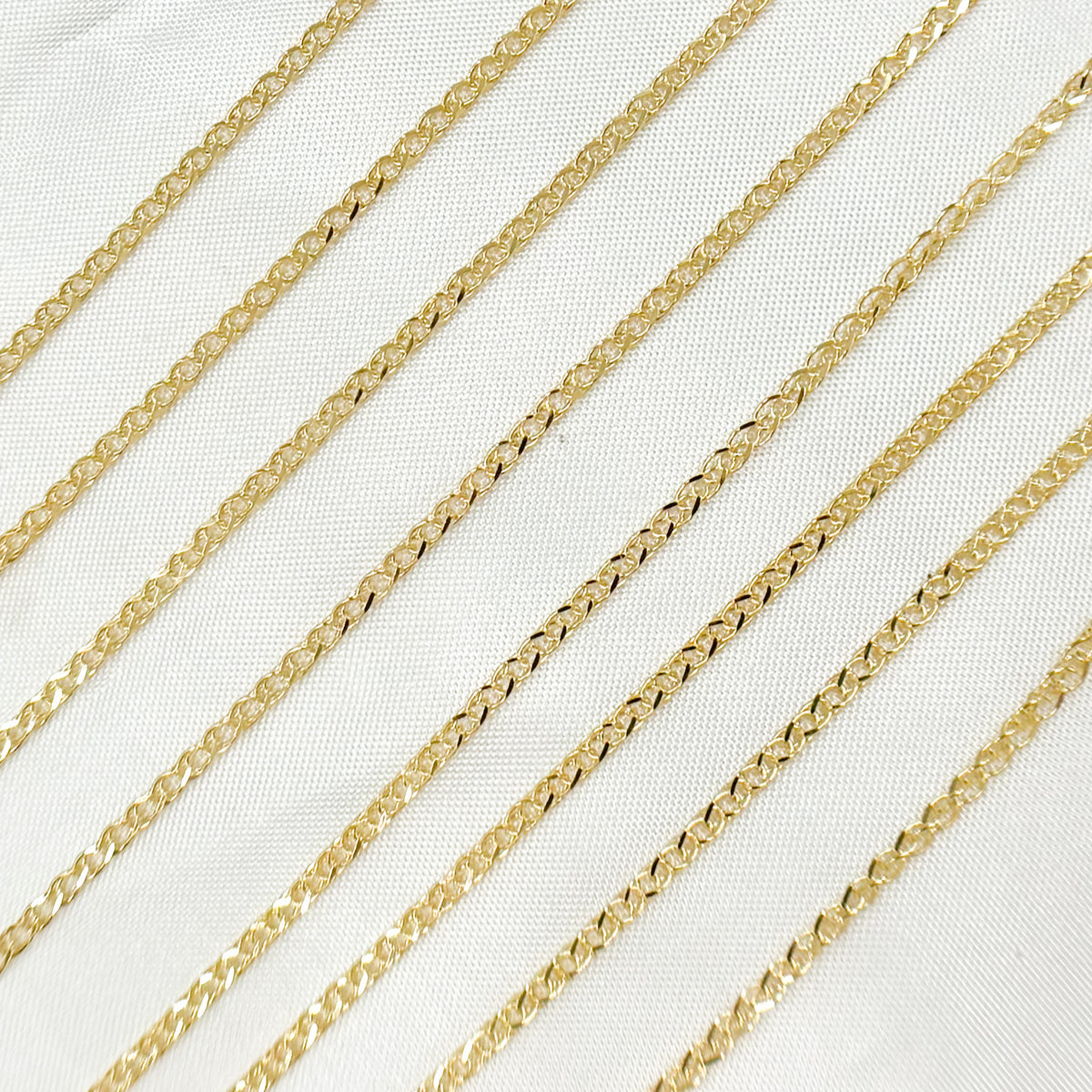 14K Solid Gold Wheat Chain by the Foot