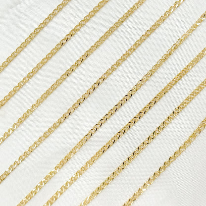 14K Solid Gold Wheat Chain by the Foot