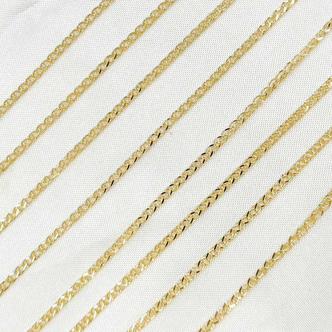 030SPLT4BYFT. 14K Solid Gold Wheat Chain by the Foot