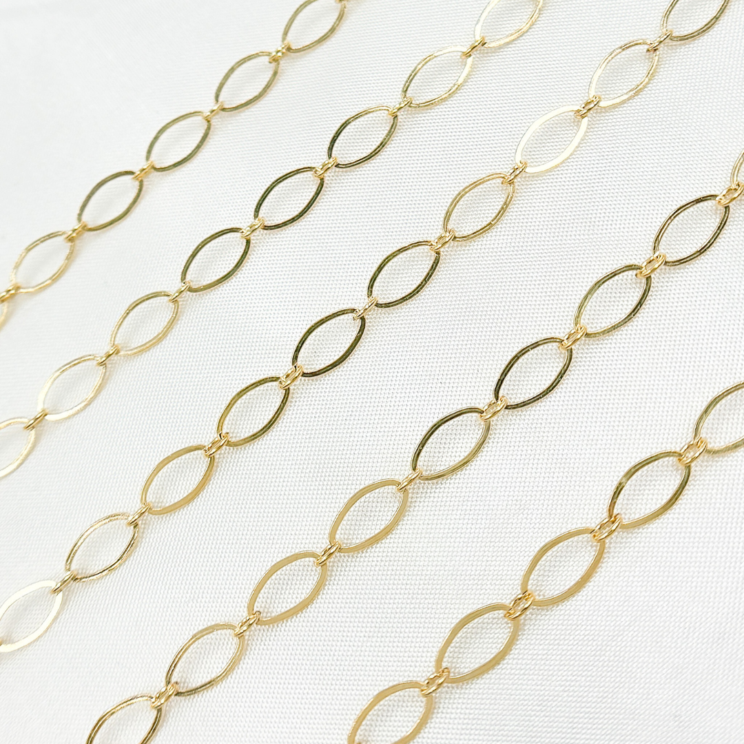 Gold-Filled Flat Oval Long and Short Link Chain
