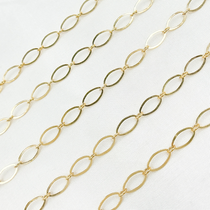 Gold-Filled Flat Oval Long and Short Link Chain