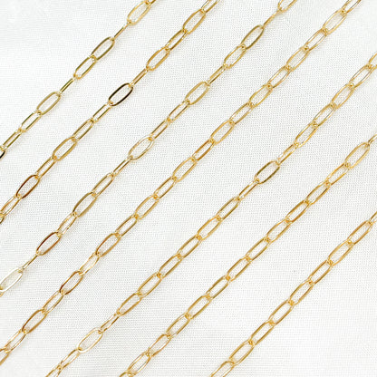 14k Gold Filled Flat Link Paperclip Chain