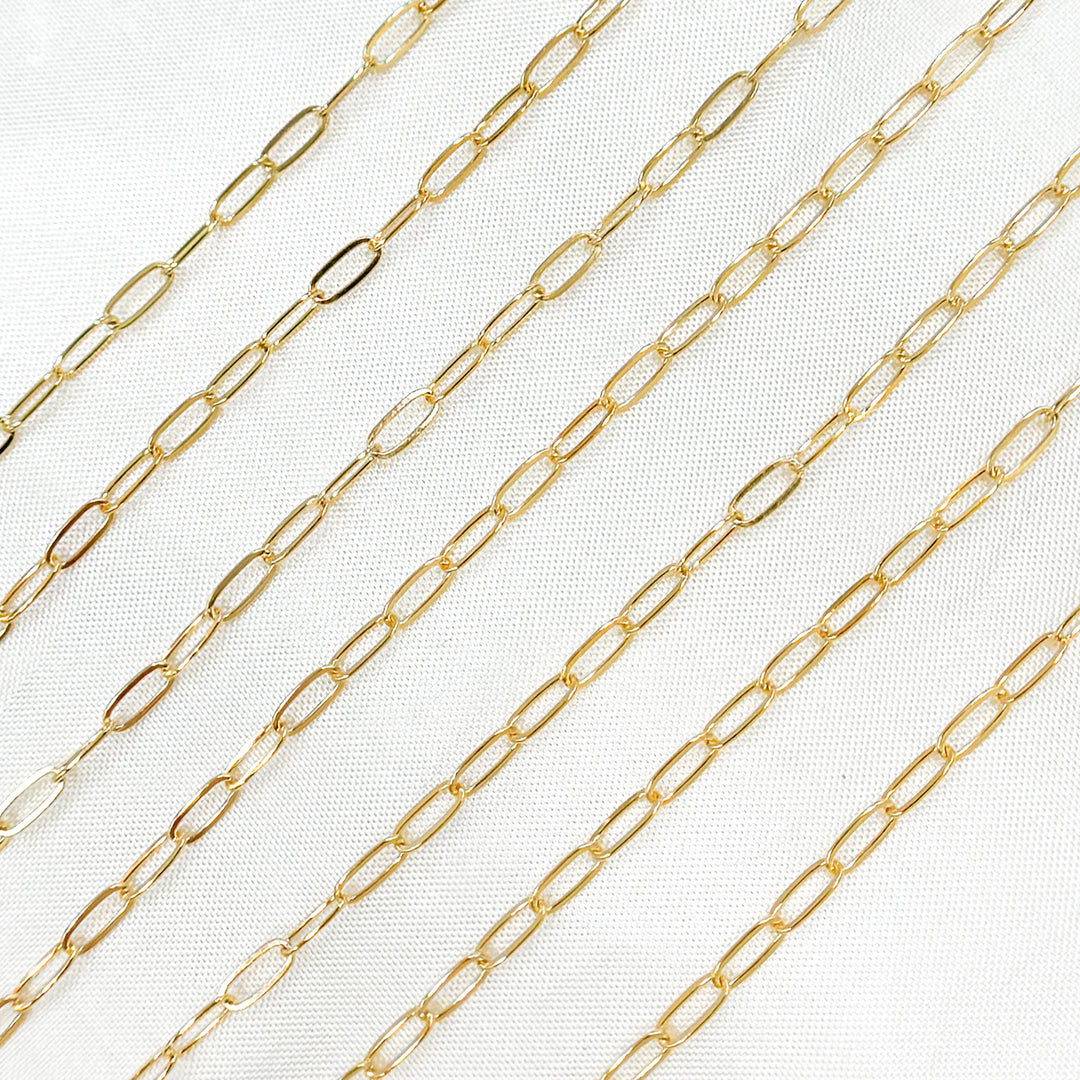 14k Gold Filled Flat Link Paperclip Chain. 1806FGF