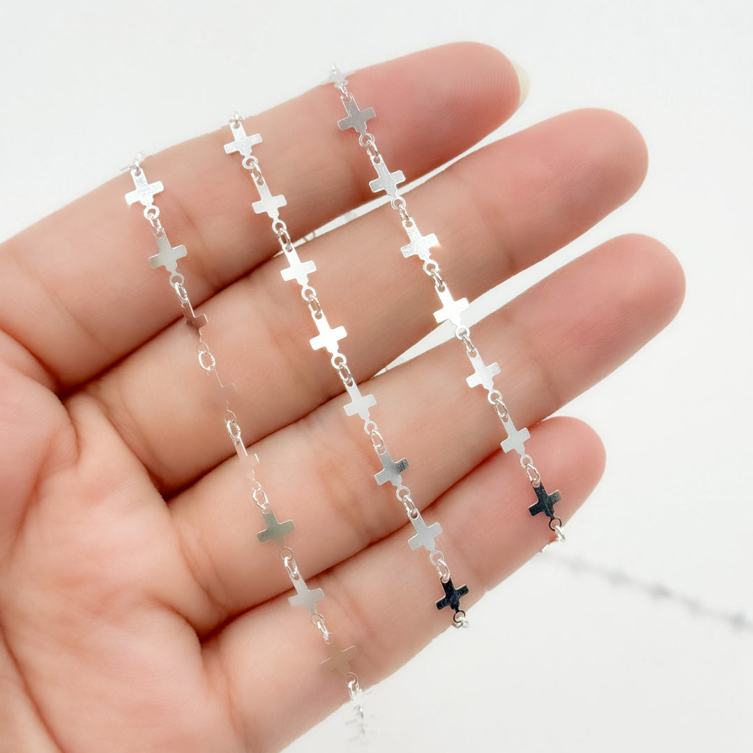 V310SS. Sterling Silver Fancy Cross-Link Chain