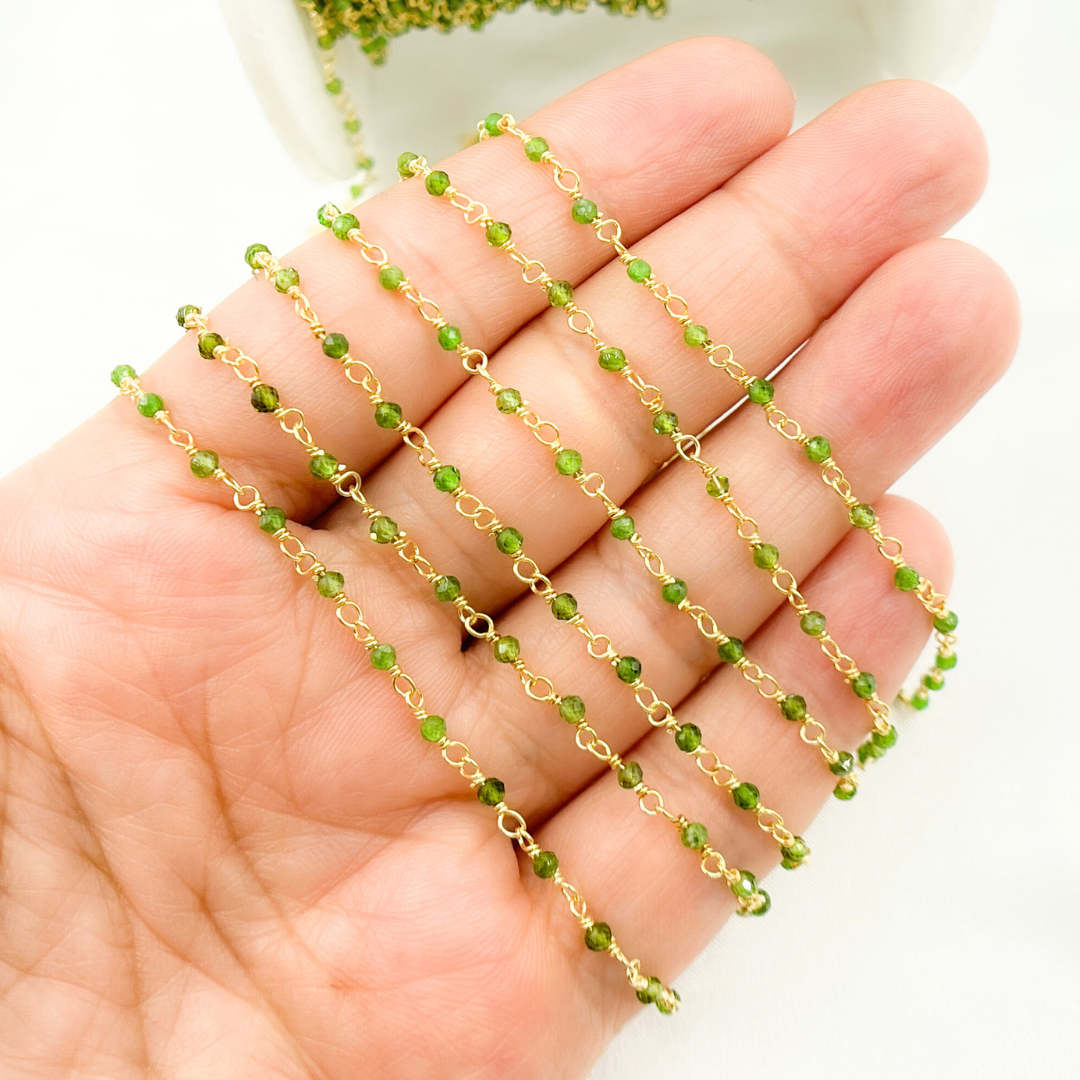 Chrome Diopside Wire Wrap Chain