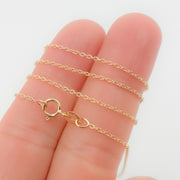 14K Solid White Gold Wheat Chain