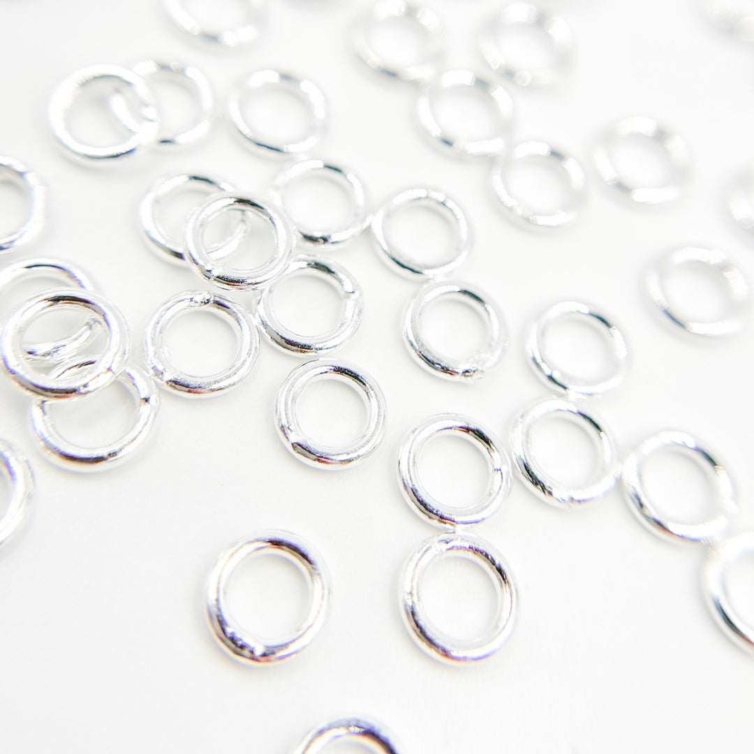 5004521C. 5MM 18Gauge White Sterling Silver Close Jump Ring