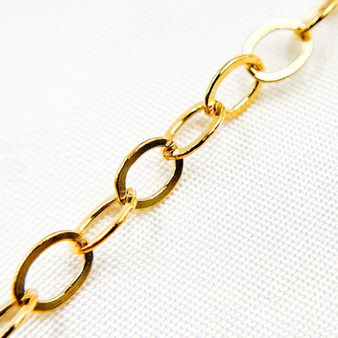 2207FGF. 14k Gold Filled Flat Round Link Chain