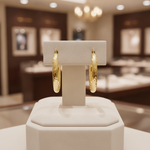 Load image into Gallery viewer, GER61. 14K Hollow Gold Diamond Cut Hoop Earrings