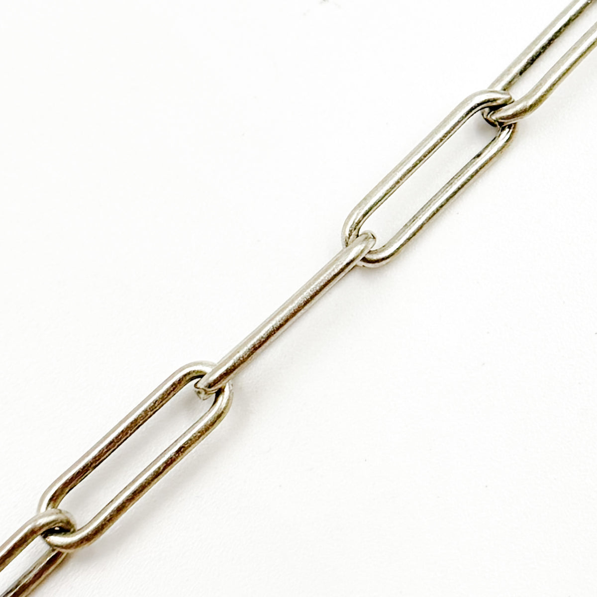 Oxidized Sterling Silver Smooth Paperclip Chain