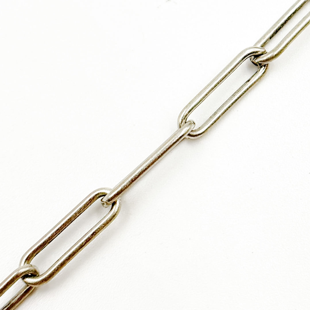 Oxidized Sterling Silver Smooth Paperclip Chain
