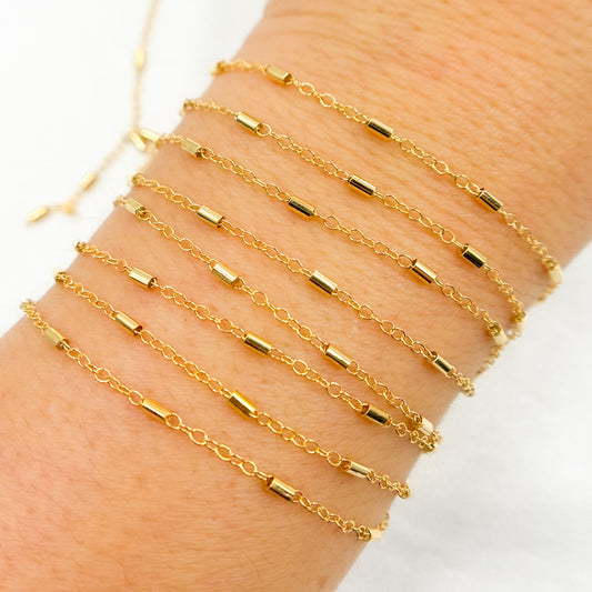 14K Gold-Filled Tube Size Satellite Chain