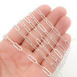 Load image into Gallery viewer, Y80FDCSS. Sterling Silver Flat Textured Paperclip Chain
