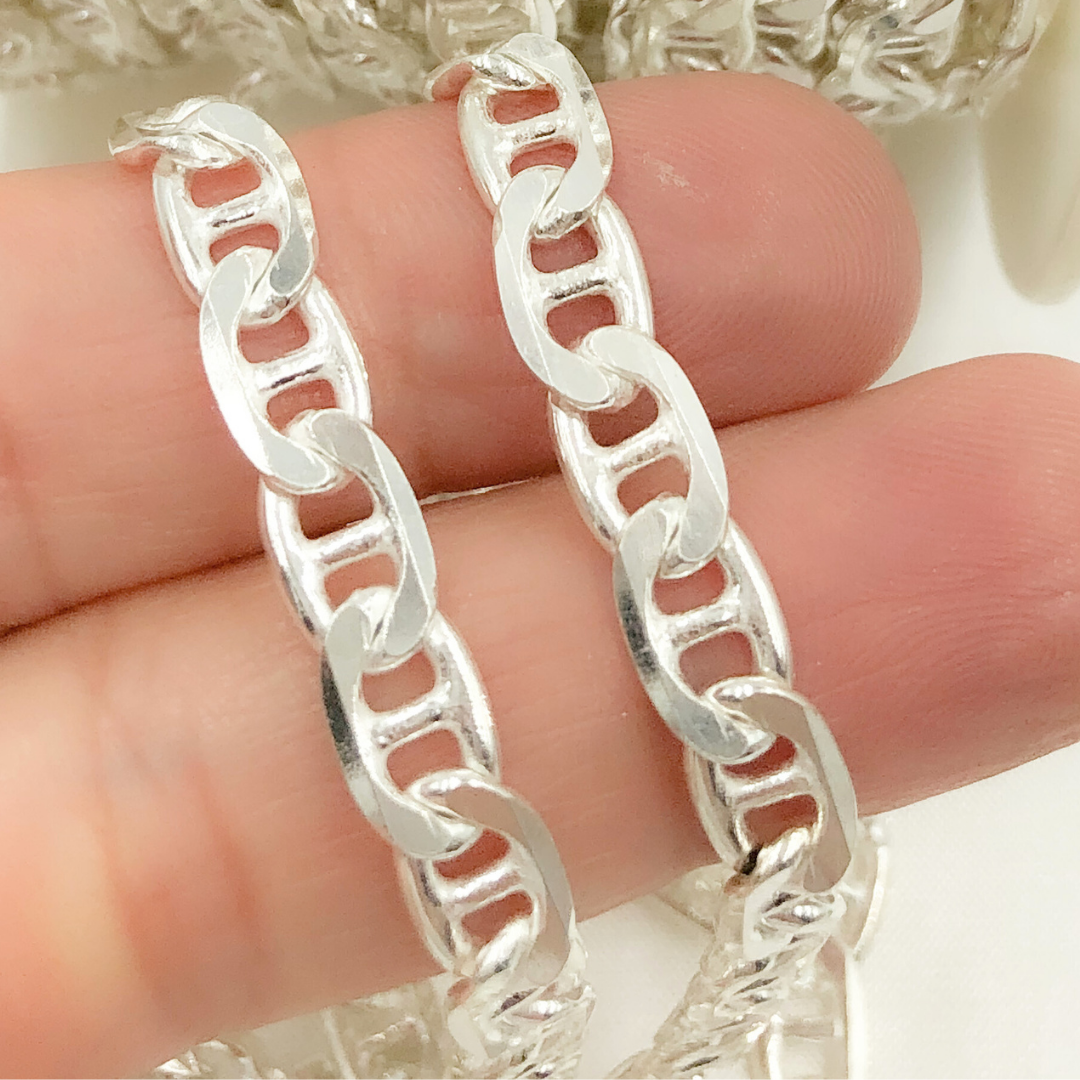 925 Sterling Silver Flat Marina Chain. Y78SS