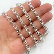 Sterling Silver Diamond Cut Oval Link Chain
