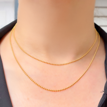 14k Gold Filled Ball Finished Necklace