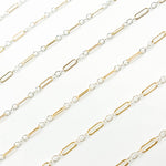 Load image into Gallery viewer, XM/1003K. 14K Gold Filled and Sterling Silver Knurled Link Chain – Long &amp; Short Pattern