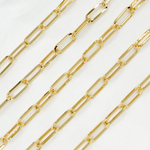 Load image into Gallery viewer, Gold Plated 925 Sterling Silver Flat Paperclip Chain. V13GP
