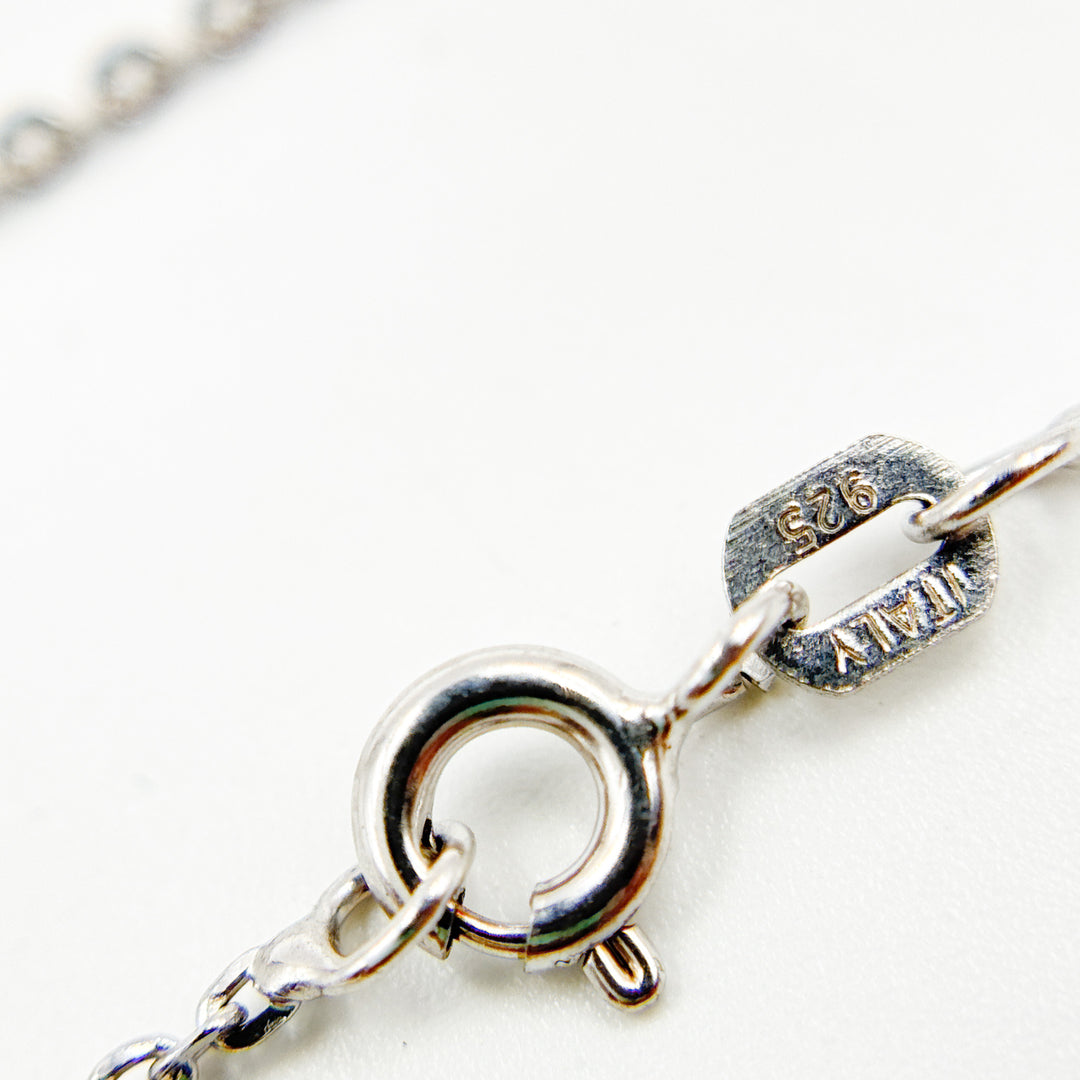 12Necklace. Sterling Silver Flat Round Link Necklace
