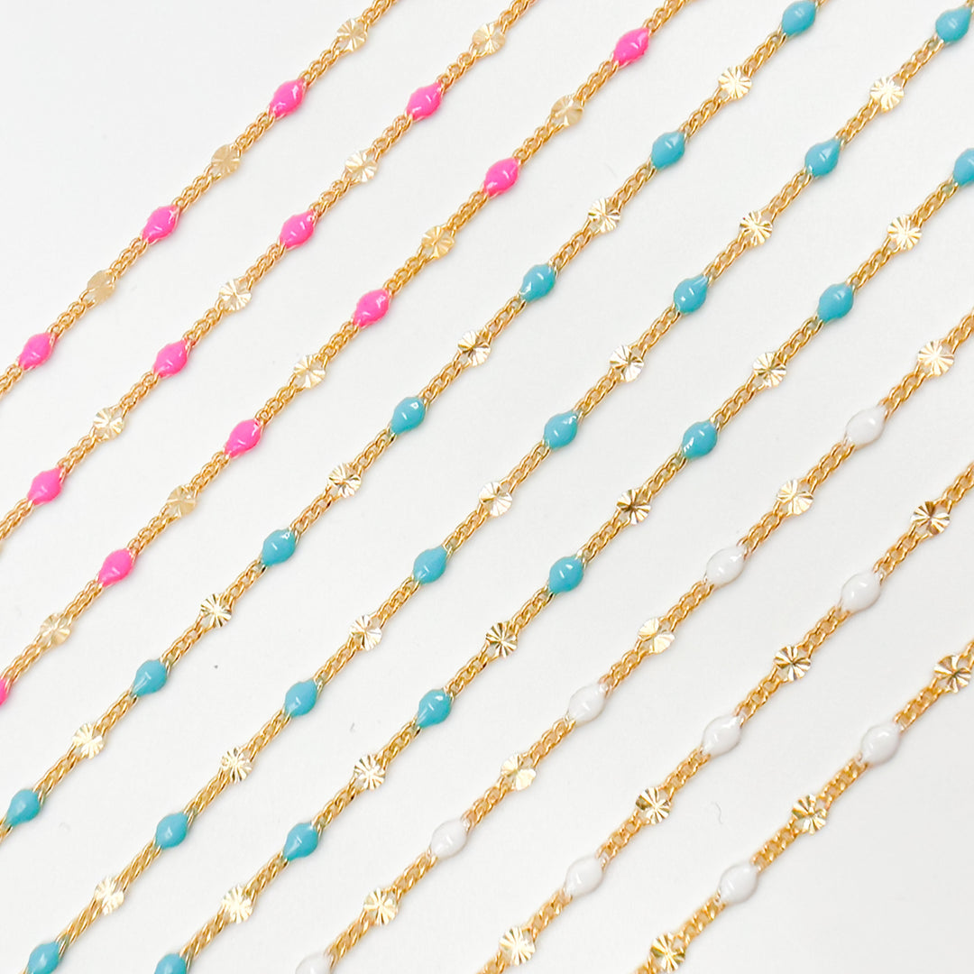 14K Gold Filled Enamel Marina Link Chains