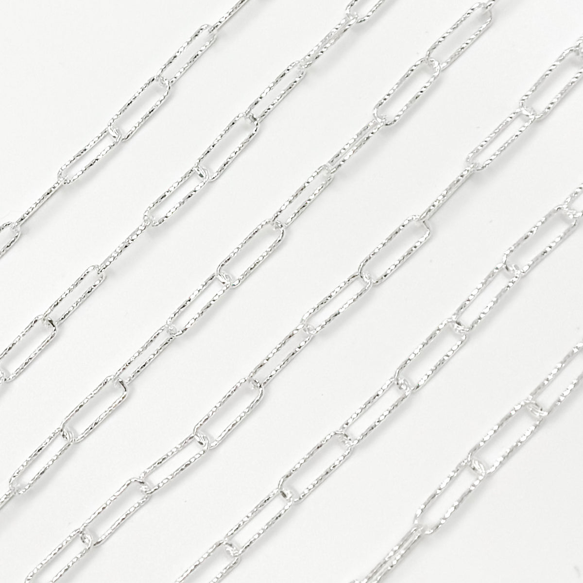 Sterling Silver Diamond Cut Paperclip Chain