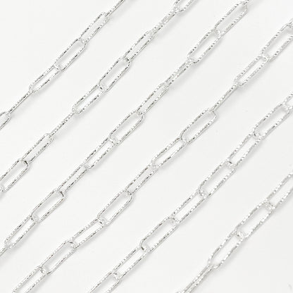 Sterling Silver Diamond Cut Paperclip Chain