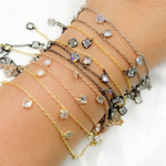 Load image into Gallery viewer, CZ2. 4mm Cubic Zirconia Square Shape Dangle Chain
