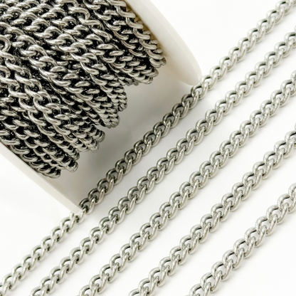 Sterling Silver Oxidized Curb Chain