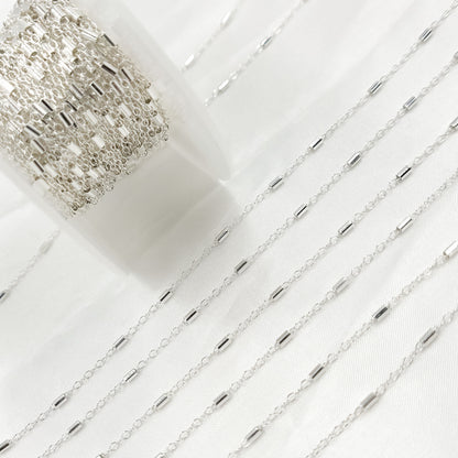 Sterling Silver Tube Satellite Chain