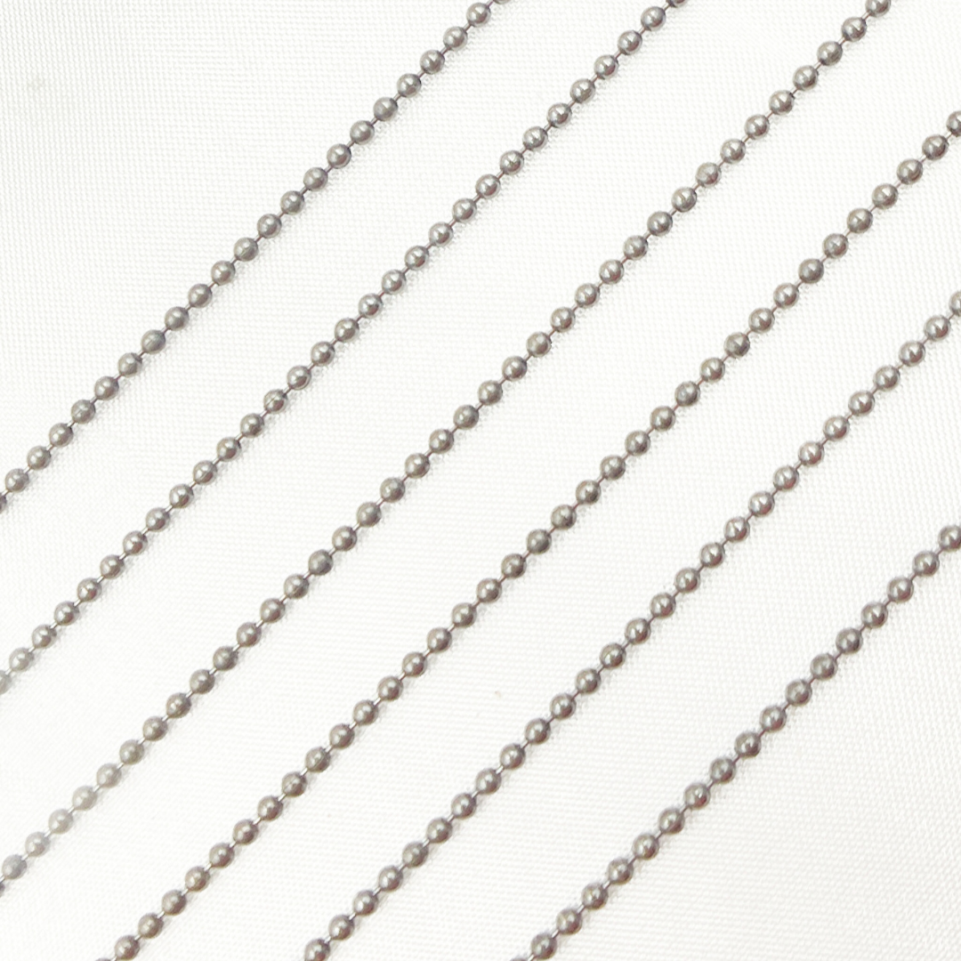  Black Rhodium 925 Sterling Silver Ball Chain