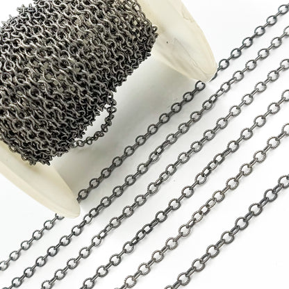 Oxidized Sterling Silver Twisted Cable Link Chain