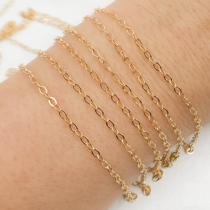 Gold-Filled Flat Oval Link Chain