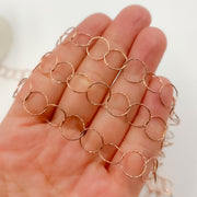 Rose Gold Plated Sterling Silver Diamond Cut Round Link Chain