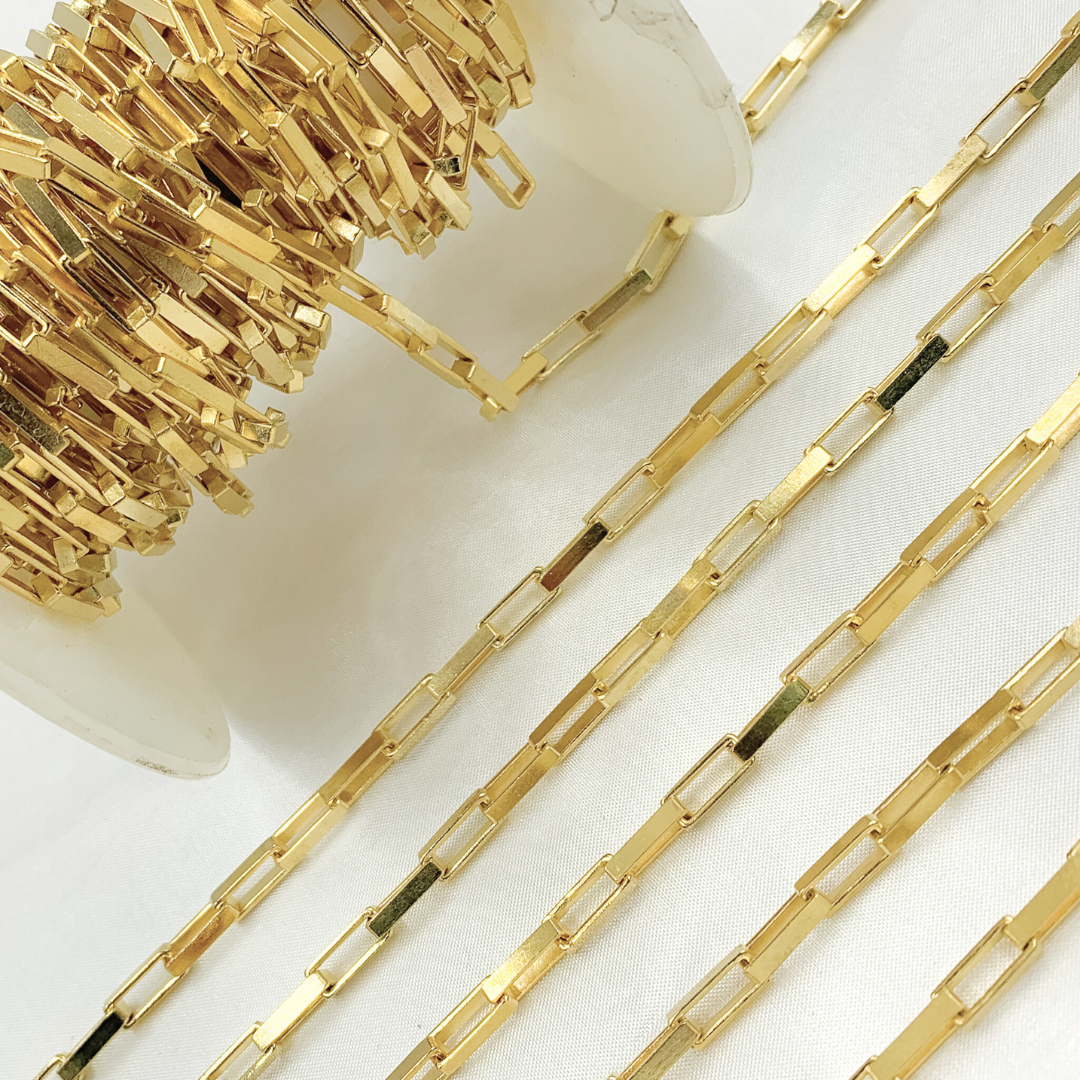 Gold Plated 925 Sterling Silver Flat Box Chain