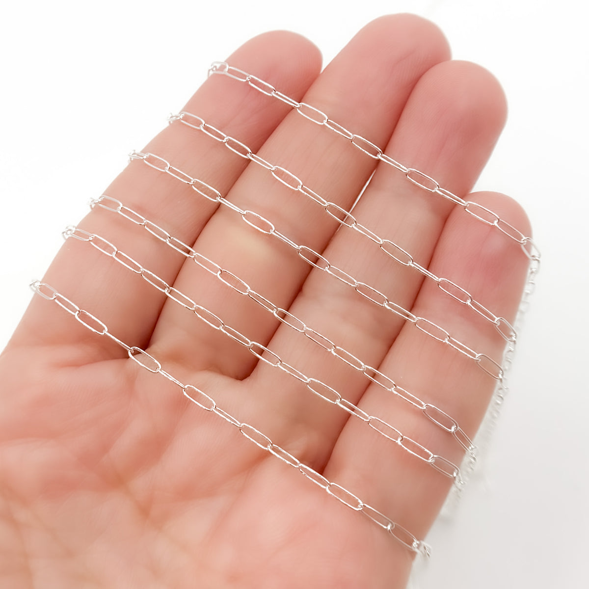 Sterling Silver Smooth Paperclip Chain