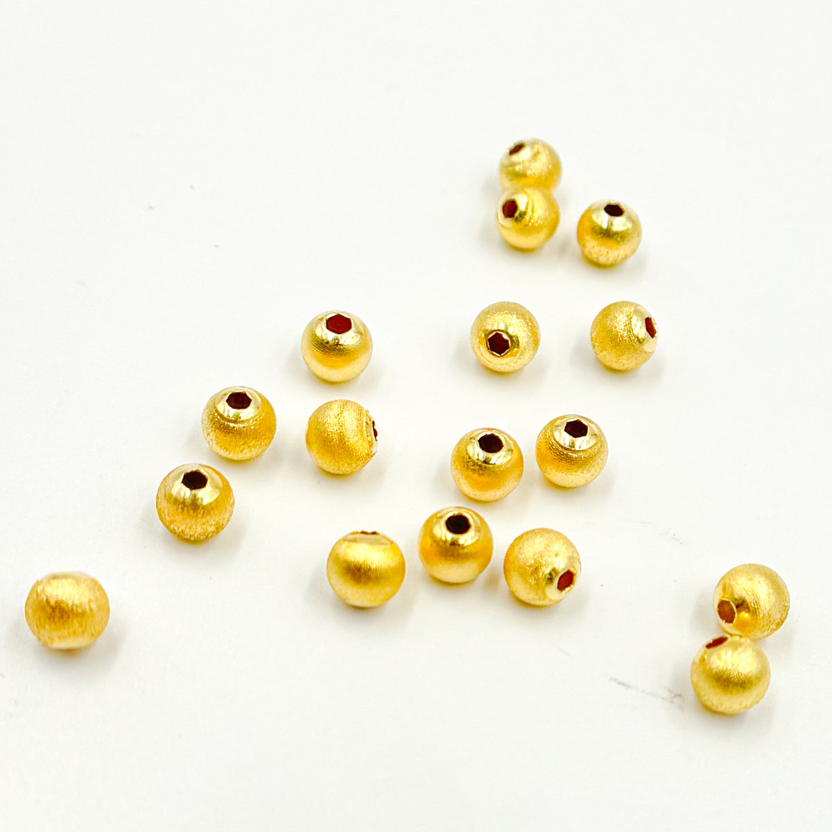 5MM Gold Plated Sterling Silver Velvet Beads