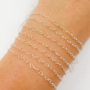 925 Sterling Silver Heart Link Chain