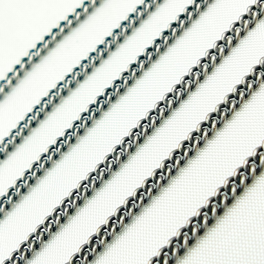 Oxidized Sterling Silver Curb Chain