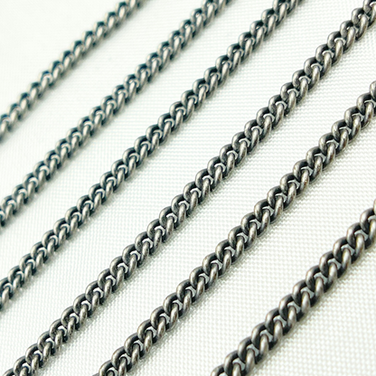 Oxidized Sterling Silver Curb Chain