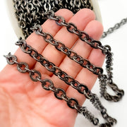 Black Rhodium Sterling Silver Cable Chain