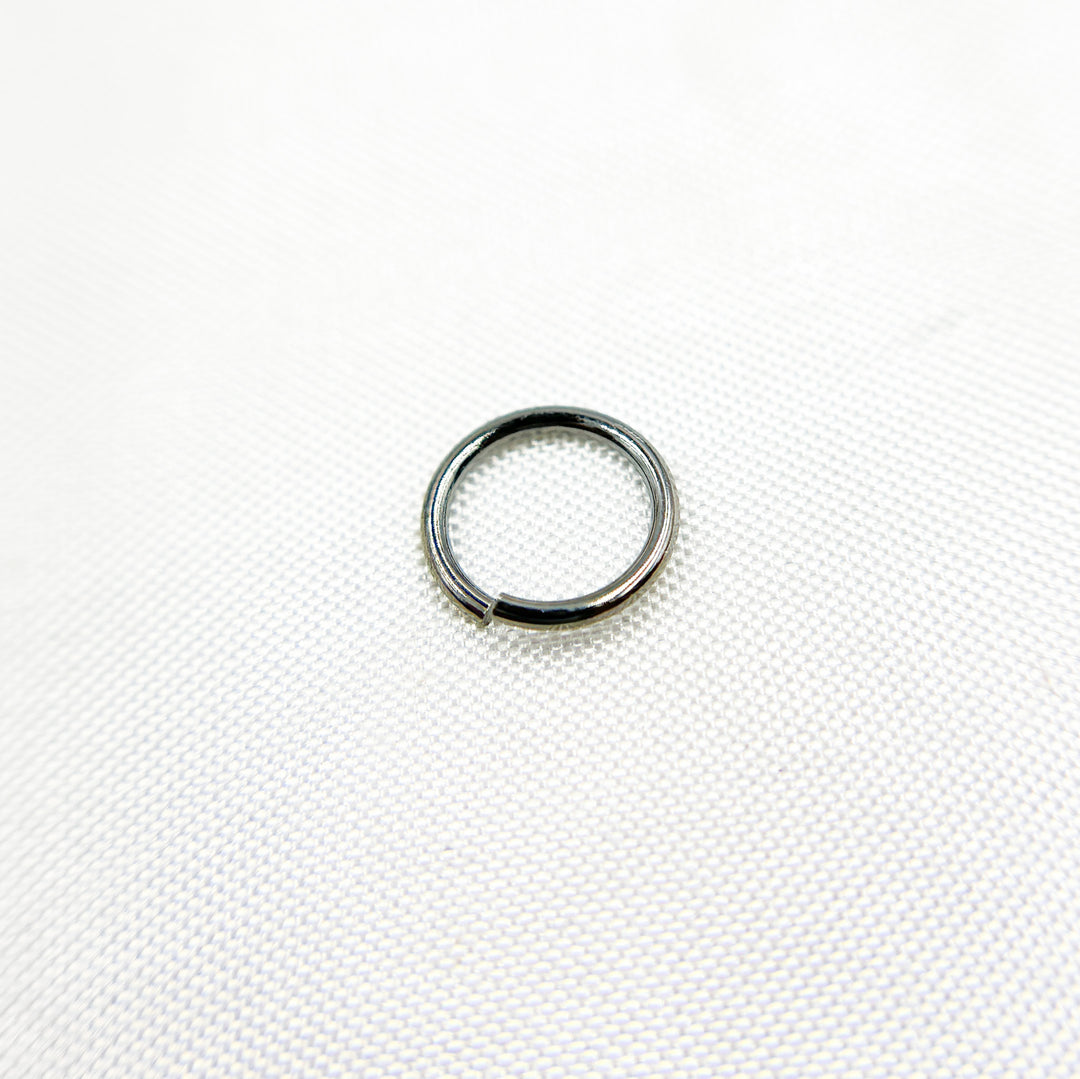 MFT080DE7BR. Black Rhodium 925 Sterling Silver Open Jump ring. 20 Gauge 7mm.