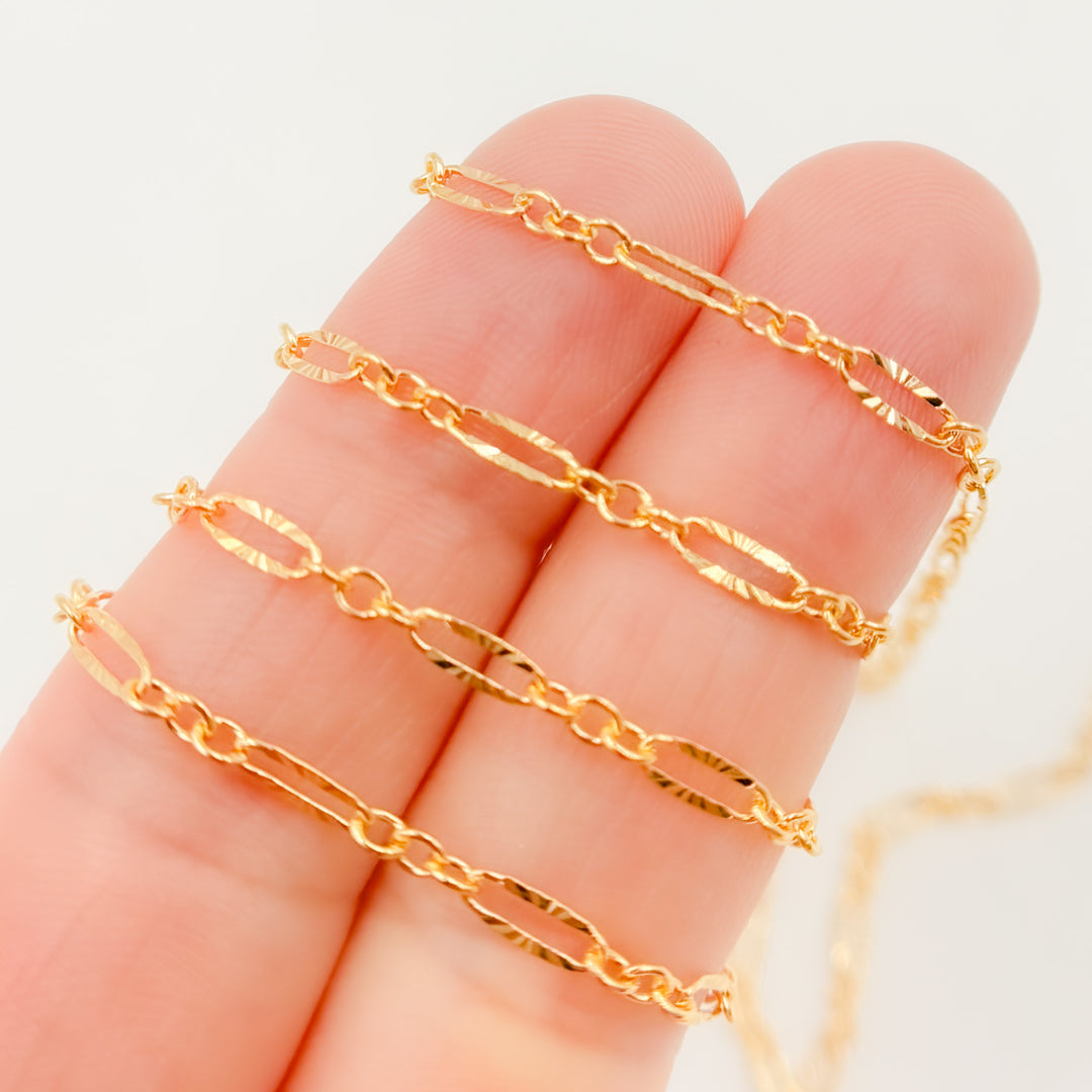 193SBGF. 14k Gold Filled Diamond Cut Marina Link Chain