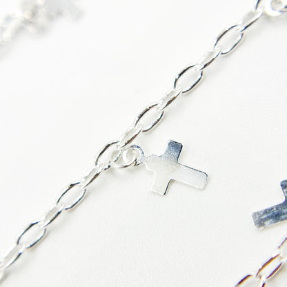 V311SS. Sterling Silver Fancy Dangle Cross-Link Chain