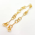 Load image into Gallery viewer, 568/A080B. 14K Solid Gold Hollow Bar and Rings Bracelet