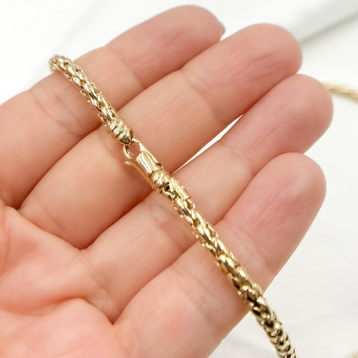 14K Yellow Gold Hollow Franco Chain